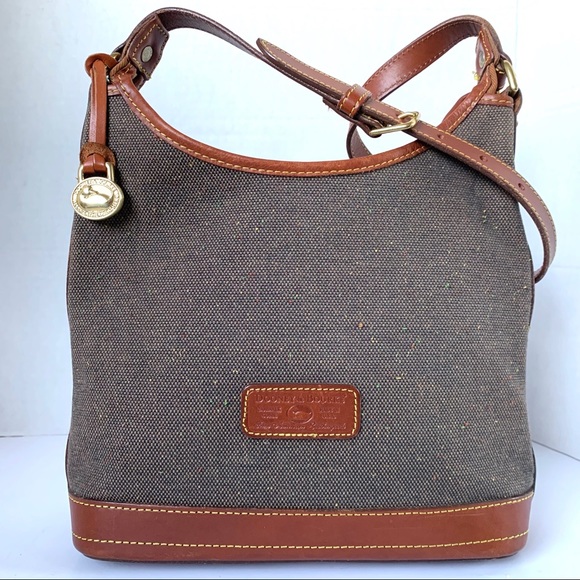 Dooney & Bourke Handbags - RARE Dooney & Bourke Hobo Canvas Shoulder Bag Vtg.